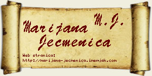 Marijana Ječmenica vizit kartica